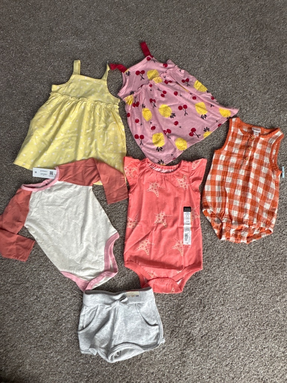Baby girls dress shorts romper lot size 12 months all new with tags